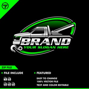 towing logo - towing - truck logo - pickup logo - truck - car logo - tow - vector - illustration - automotive