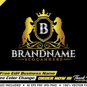 horse logo - royal logo - luxury logo - animal logo - logo template - king