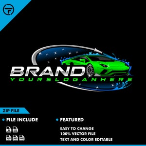 car wash logo - auto detailing - car logo design - sport car - detailing - car vector - vector - illustration - automotive logo - automotive