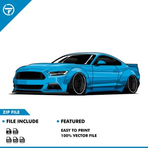 May include: A blue custom car with wide tires and a lowered suspension. The car has a black interior and a black grille.