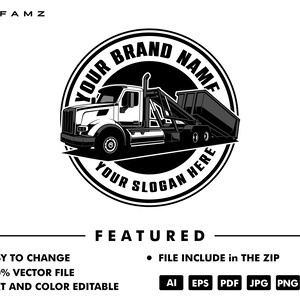 dump truck logo - truck logo - trucking logo - trailer - dump trailer - rental - service - contruction - automotive