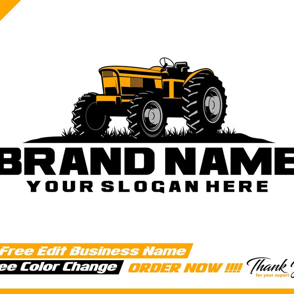 Tractor farm logo - farm logo - tractor logo - tractor vector - mountain logo - vector - illustration