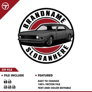 car logo - muscle car - classic car logo - vintage - classic - vector - illustration - automotive
