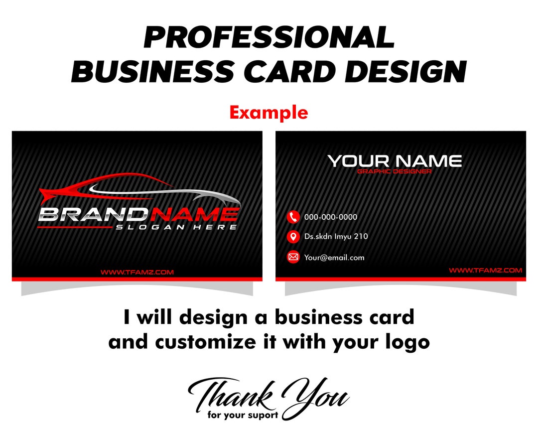 Custom Business Card Design Business Card Custom Logo Etsy