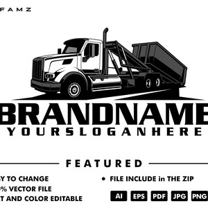 dump truck logo - truck logo - trucking logo - trailer - dump trailer - rental - service - contruction - automotive
