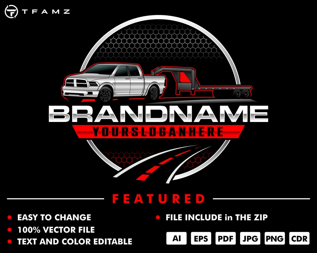 Hotshot Logo - Truck Logo - Trailer Logo - Trucking Logo - Rental Logo ...
