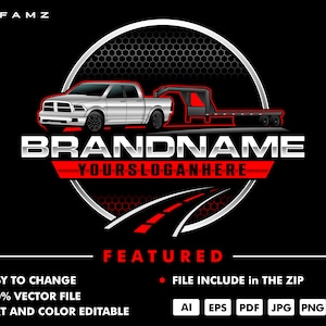 hotshot logo - truck logo - trailer logo - trucking logo - rental logo - truck service - hotshot service - automotive logo - logo template
