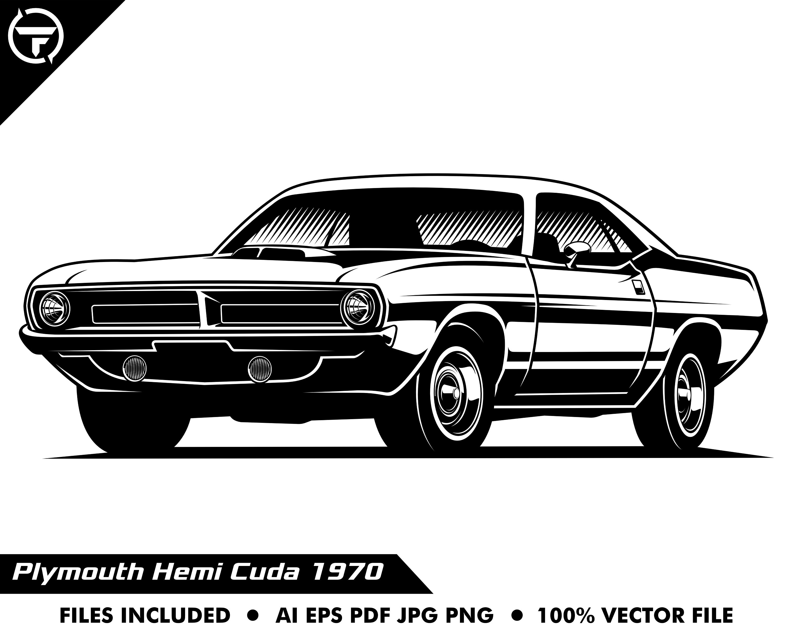 Hemi Cuda Logo 1970 1974 Plymouth 'Cuda Emblem Novelty Round Aluminum Sign  14, image size:3000x2393