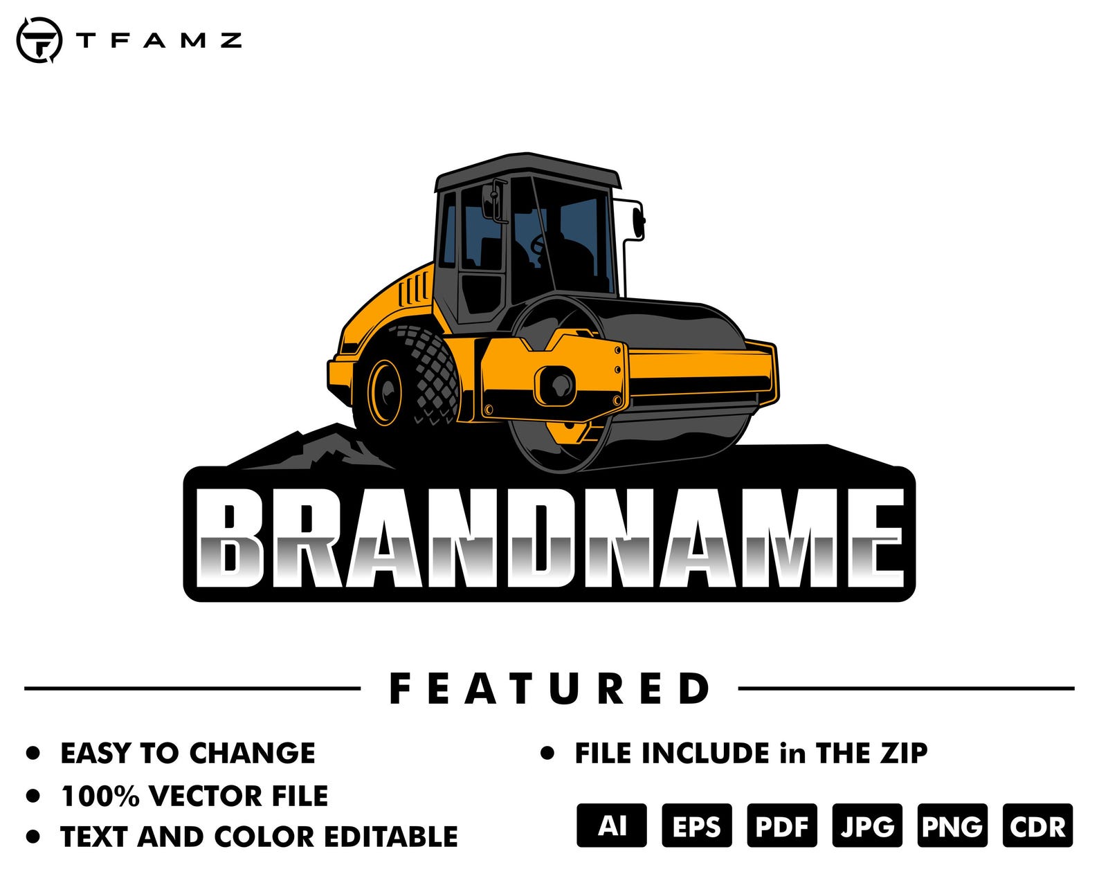 Custom Compactor Logo Template – Heavy Equipment, Construction (digital ...