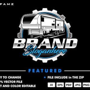 camper trailer logo - rv trailer - trailer -rv travel - camper - rv trailer service - automotive - auto service