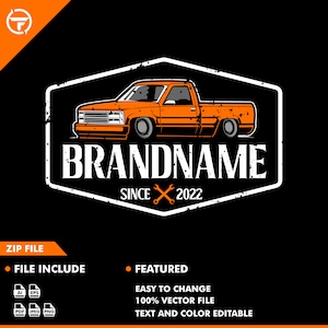 classic pickup logo - pickup car logo - pick up - truck logo - calssic truck - automotive