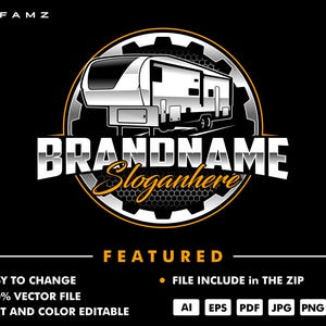 camper trailer logo - rv trailer - trailer -rv travel - camper - rv trailer service - automotive - auto service