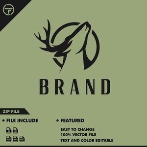 deer logo - animal logo - wild - hunting - vector - illustration