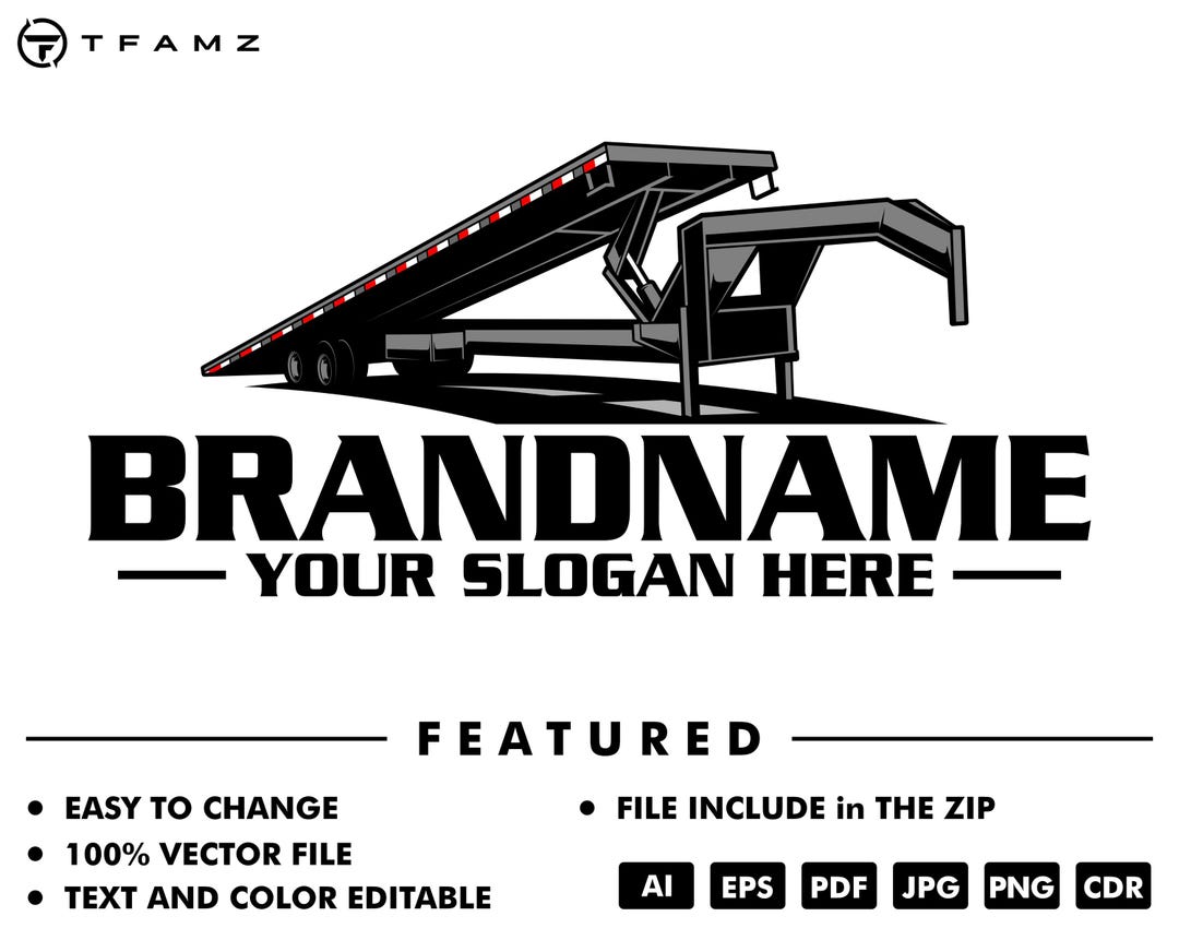 Hotshot Logo Template - Pickup Gooseneck Trailer - Fleetneck Logo ...