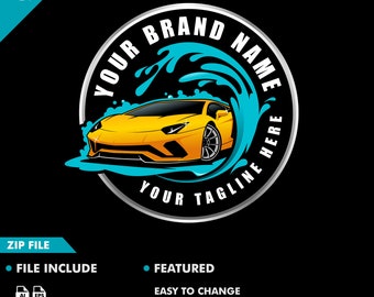 car wash logo - car wash - logo design - custom logo - automotive