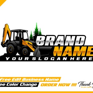 Bagger Logo Vorlage - Bagger - Equipmen Logo - Service Logo - Bagger Vektor - Konstruktion - Illustration