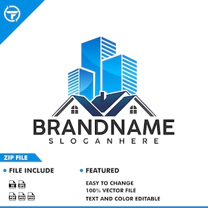 real estate logo - estate logo - building - city - business - modrn - home - vector - illustration