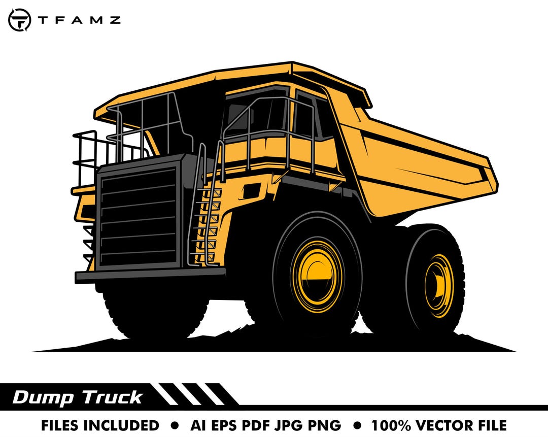 Dump Ruck Vector Dump Truck Vector : Heavy Equipment Vector Files - Etsy