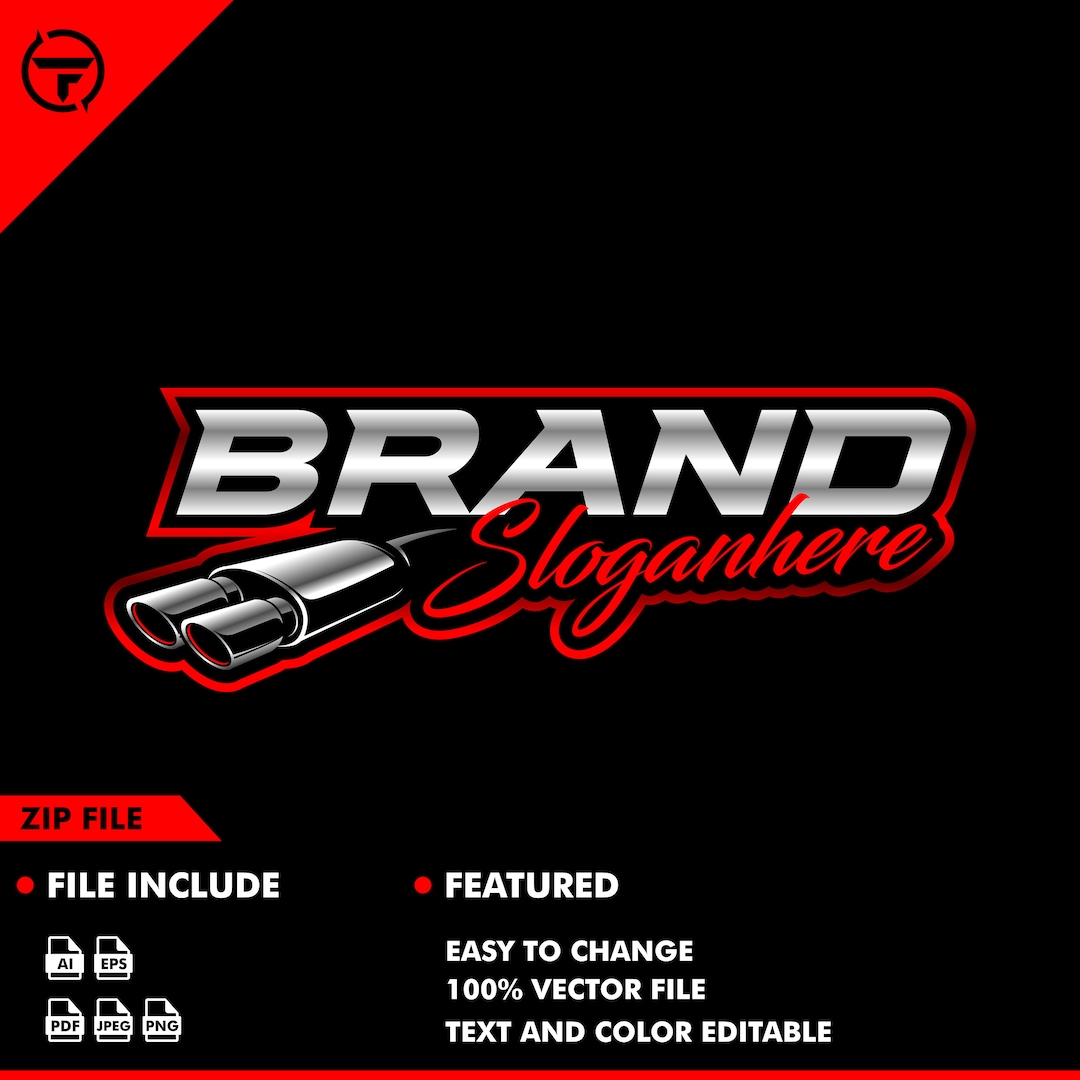 Exhaust Logo Car Logo Motor Logo Service Auto Service Power Racing Logo
