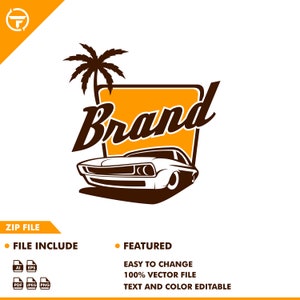 classic car logo - car logo - vintage car logo - ocean logo - automotive