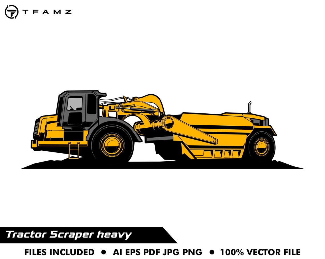 Tractor Scraper Vector : Heavy Equipment Vector Files - Etsy