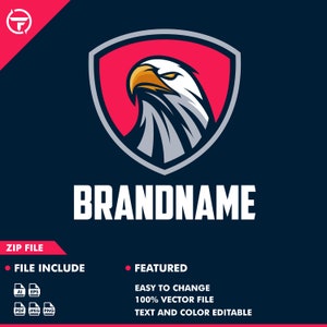 eagle logo - animal - wild - fly - bird logo - vector - illustration