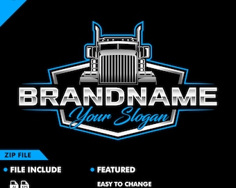 trucking logo - truck logo - truck - vector - illustration - cargo - transportation - automotive