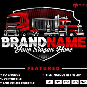 trucking logo - truck logo - dump truck logo - automotive logo - heavy equipment