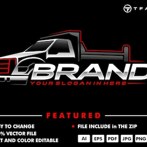 dump truck logo - trucking logo - dump truck - truck vector - truck logo - automotive logo - vector - illustration