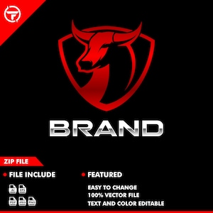 bull logo - animal logo - strong - vector - illustration