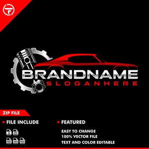 car logo - classic car - classic - auto gear - gear - service - vector - illustration - automotive