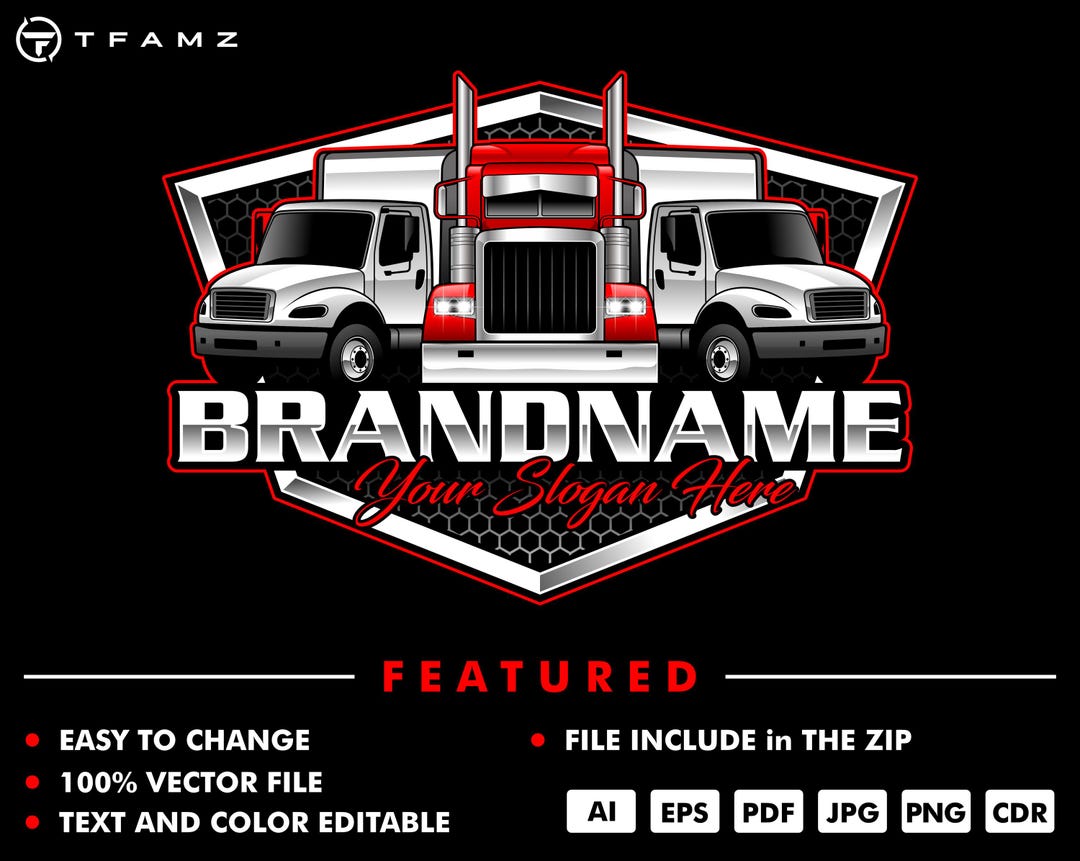 Trucking Company Logo Template – Customizable Transport Branding ...