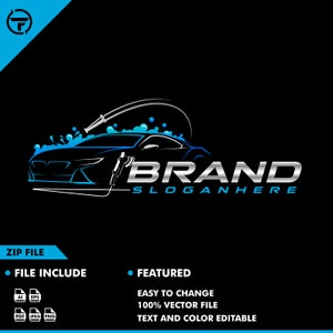 car wash logo - auto detailing - auto logo ontwerp - sportwagen - detaillering - auto vector - vector - illustratie - automotive logo - automotive
