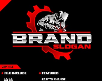welding logo - welder - contruction - metal - industrial - equipment - steel - weld - vector - illustration