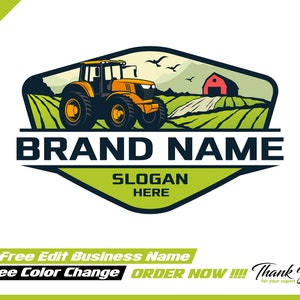Tractor farm logo - farm logo - tractor logo - farming - illustration