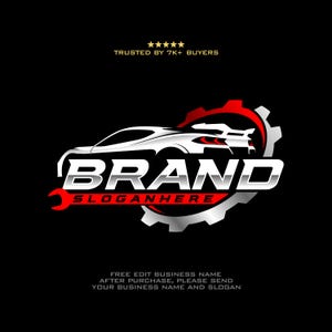 Sports Car Service Logo, Auto Performance Branding (Digital File)