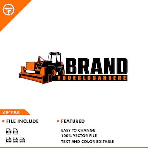 Equipment Logo - Bagger Logo - Bulldozer Logo - Contruction
