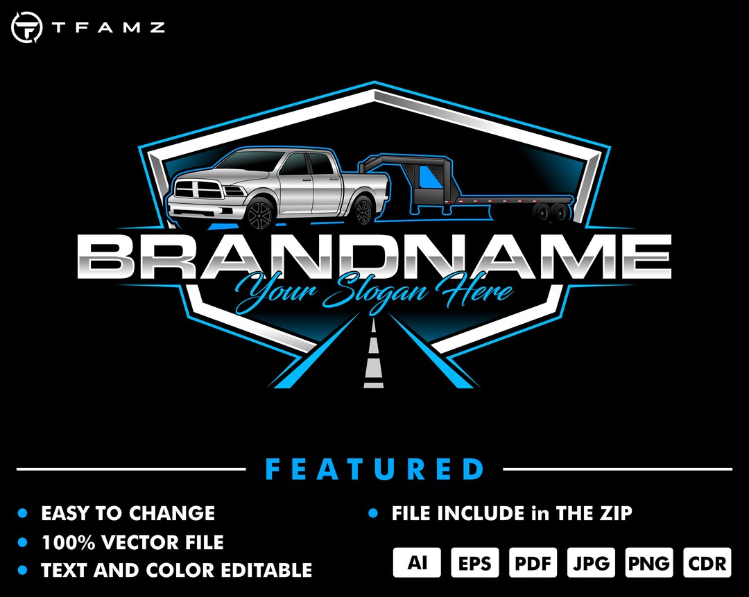 Custom Trucking Company Logo Design - Hotshot Trailer Service (digital ...