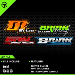 I will make a name logo with racing style - racing logo - automotive logo - car logo - illustration