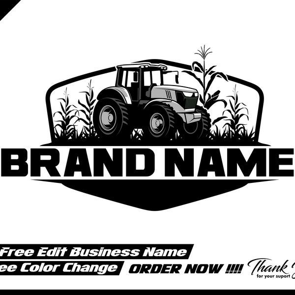 Tractor farm logo - farm logo - tractor logo - tractor vector - mountain logo - vector - illustration
