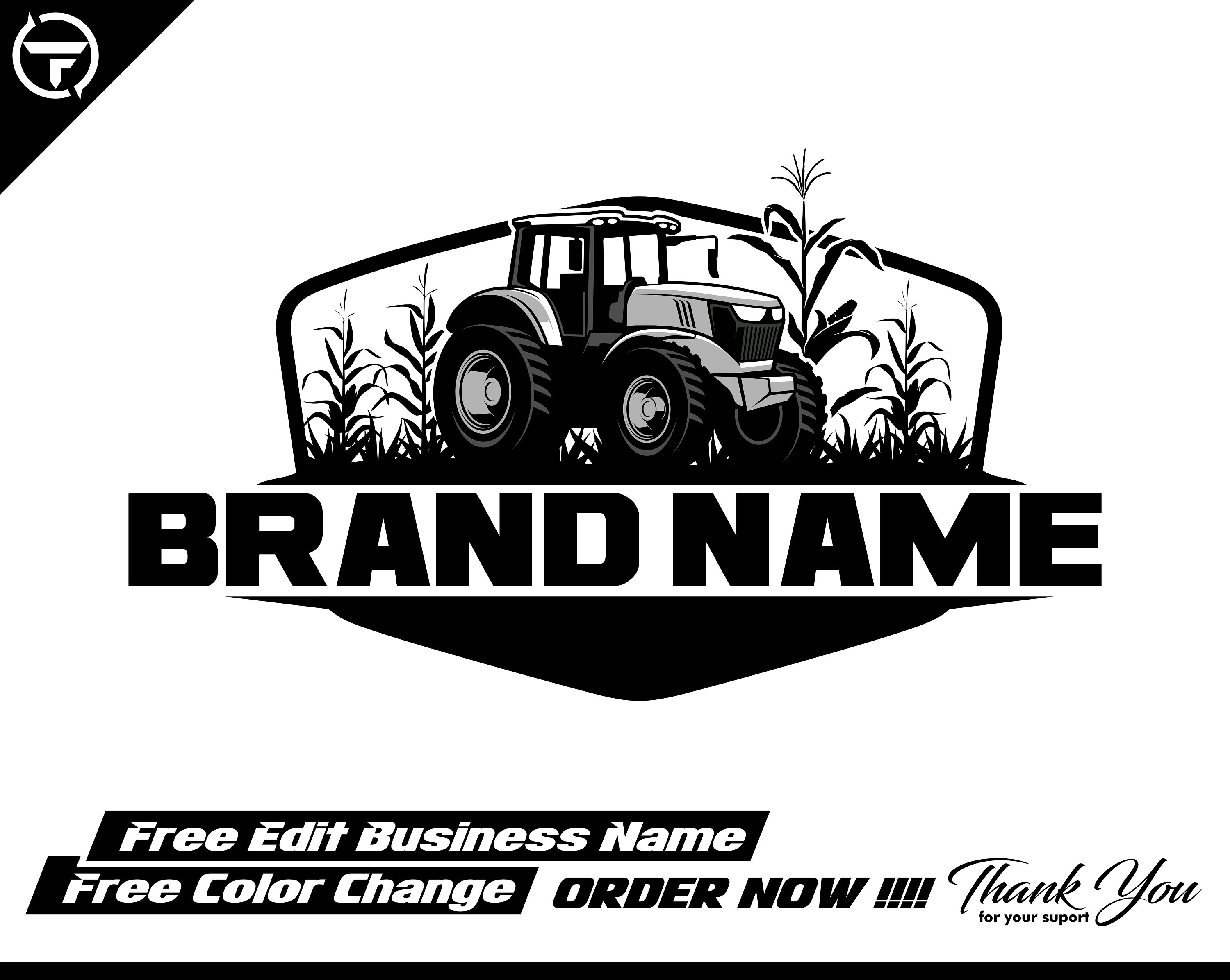 Tractor farm logo - farm logo - tractor logo - tractor vector - mountain logo - vector - illustration