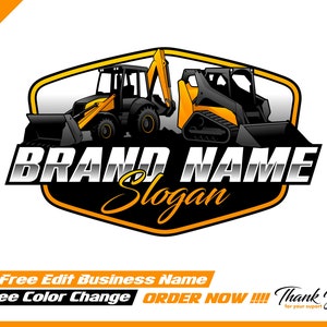 Planierraupe - Bagger Logo Vorlage - Bagger - Ausrüstung Logo - Service Logo - Bagger Vektor - Bau - Illustration