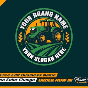 Tractor farm logo - farm logo - tractor logo - farming - illustration