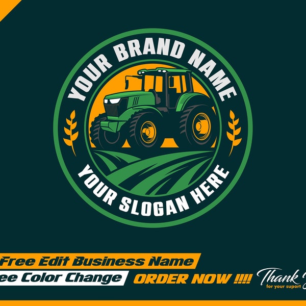 Tractor farm logo - farm logo - tractor logo - farming - illustration