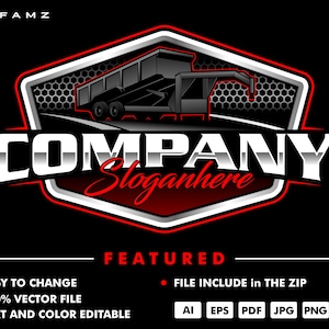 dump trailer logo - dump trailer vector - dump trailer - pickup logo - truck - rental logo - service logo - automotive logo - illustration