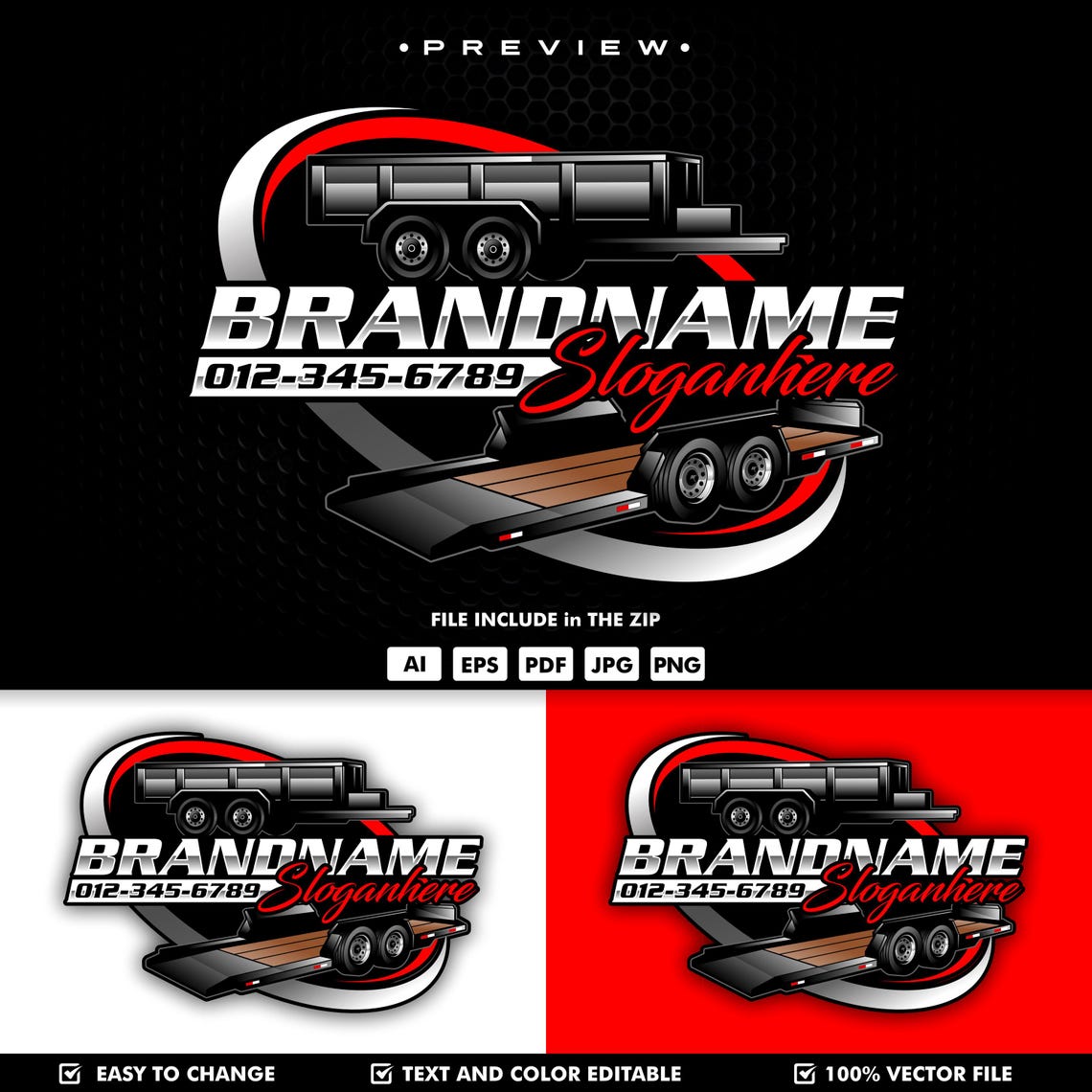 Trailer Logo Template : Automotive Vector Files (digital Download) - Etsy