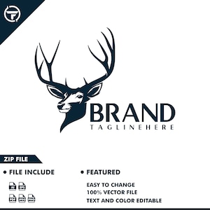 deer logo - animal logo - outdor