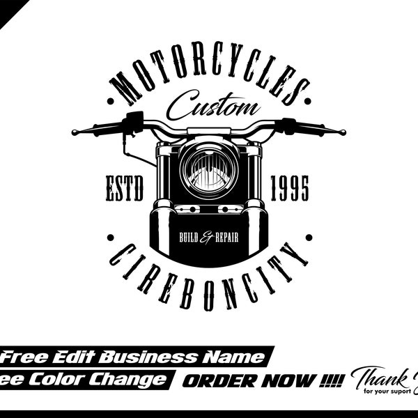 motorcycle logo - motor logo - classic logo - motor custom - automotive