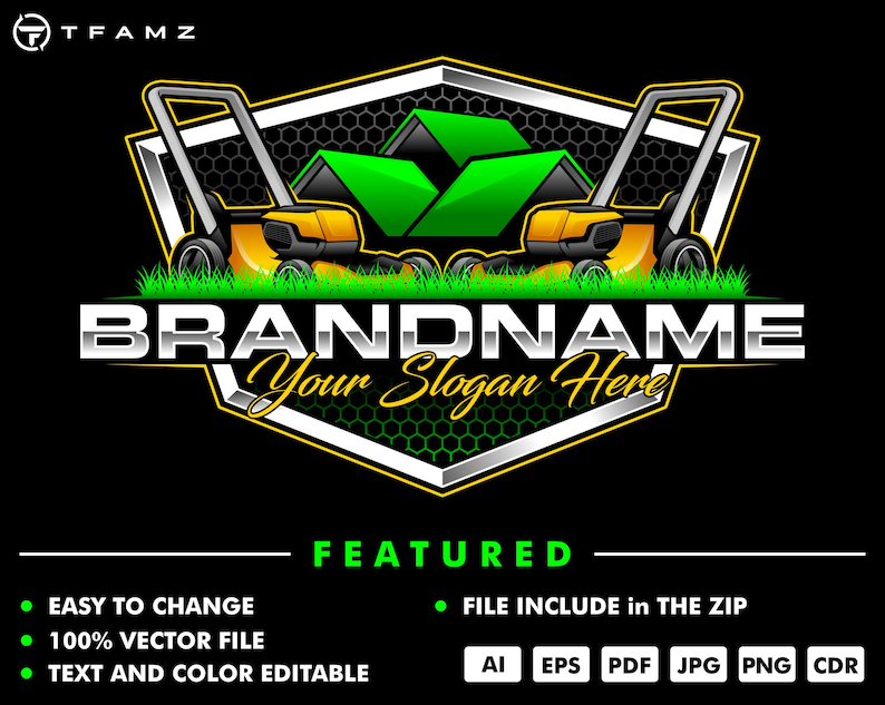 Lawn Mower Logo Template - Lawn Care Logo - Lawn Service - Mowing ...