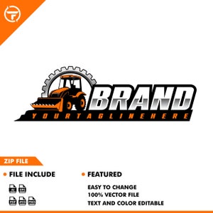 bulldozer logo - bulldozer - equipment - custom logo - excavator